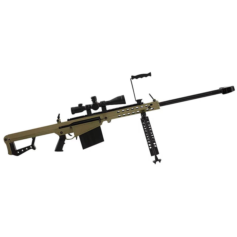 Barrett M82A1 1:4 scale miniature replica rifle in green finish with bipod and scope by M1 Mini Guns, non-firing collectible