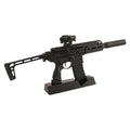 SIG MCX Black 1:3 scale miniature rifle with matte black finish, modular rail system, folding stock, detachable magazine and mounted optic on stand by M1 Mini Guns, non-firing replica